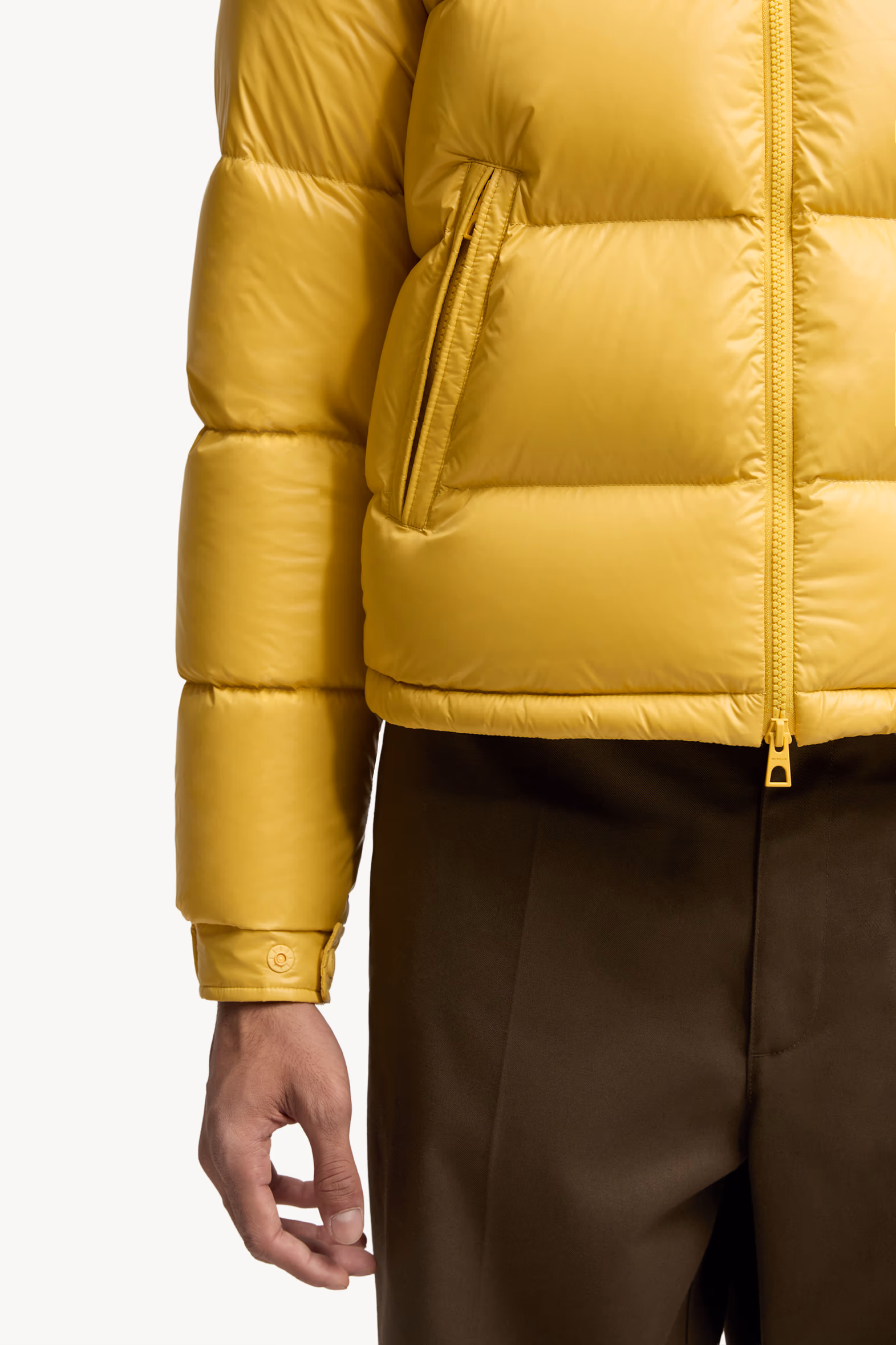 Levitha Hooded Short Down Jacket Men Yellow Moncler 6